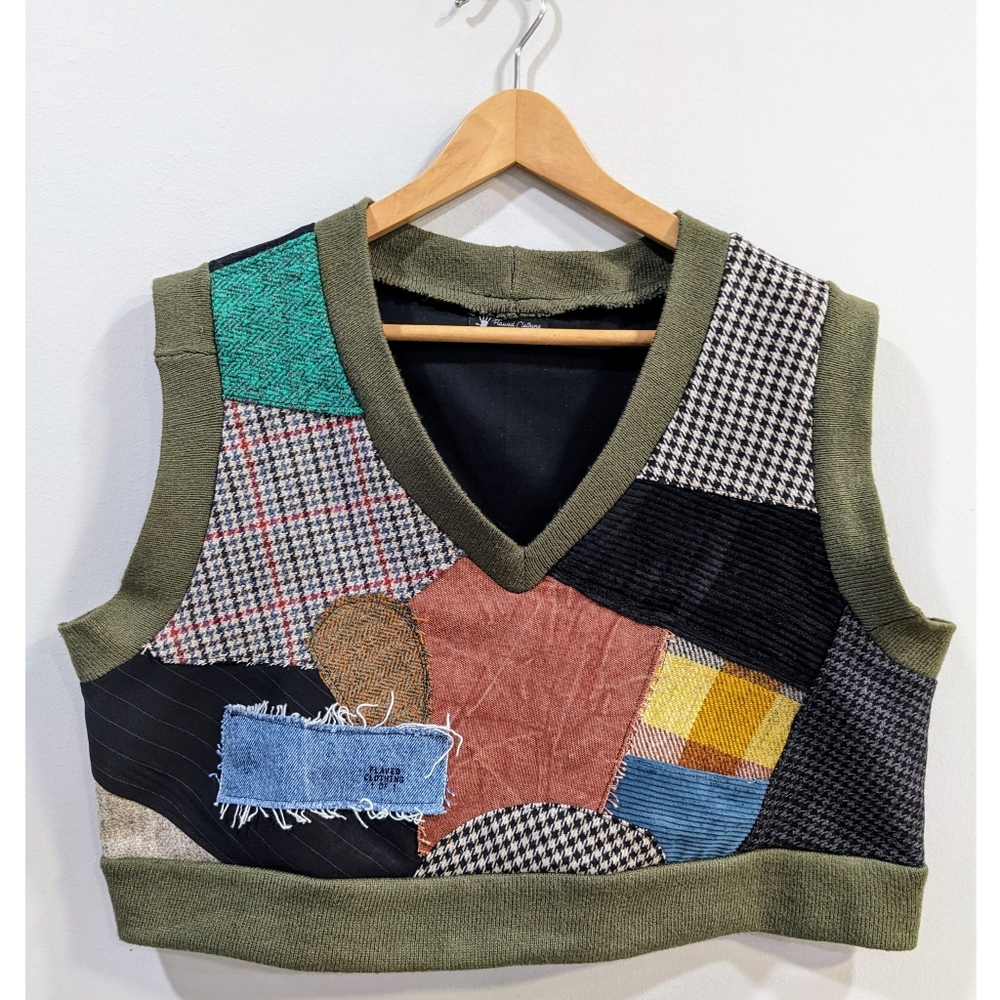 Patchwork Knit Vest (Chest 37-39″)